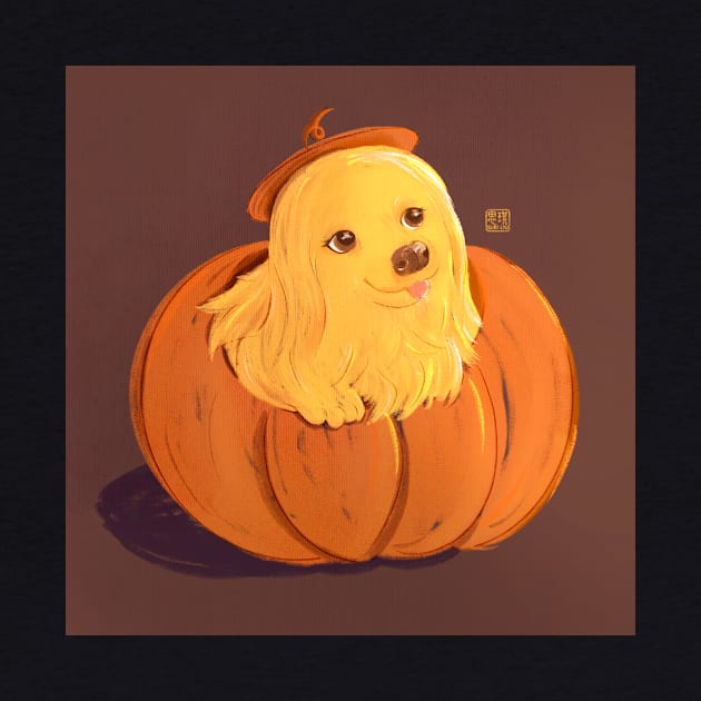 Puppy pumpkin by No Idea Gallery